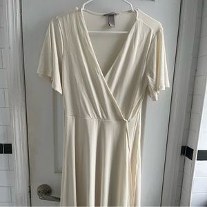 H&M cream wrap dress